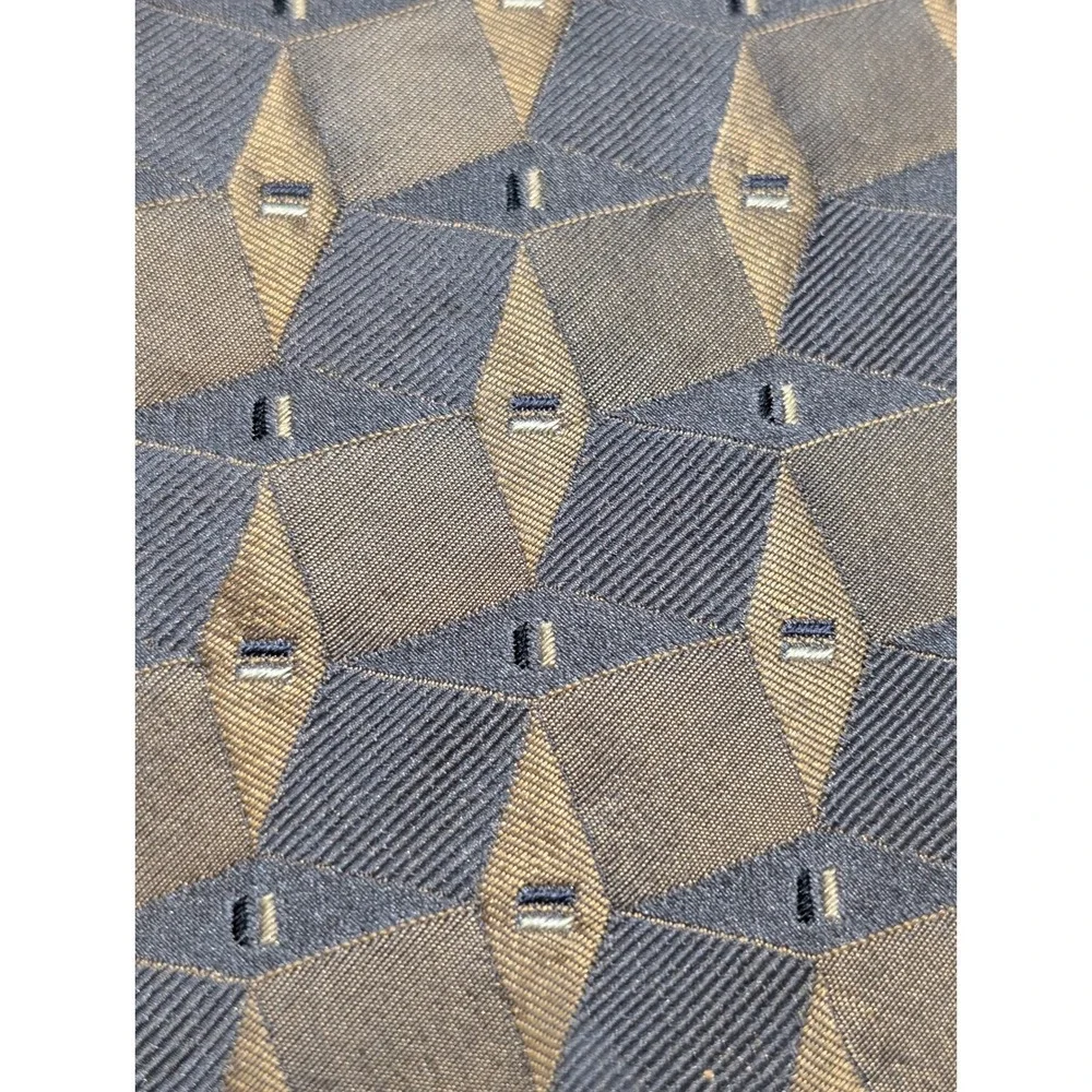 Bruno Piattelli Tie‎ Bronze Gold Geometric Silk Diamond Formal Business